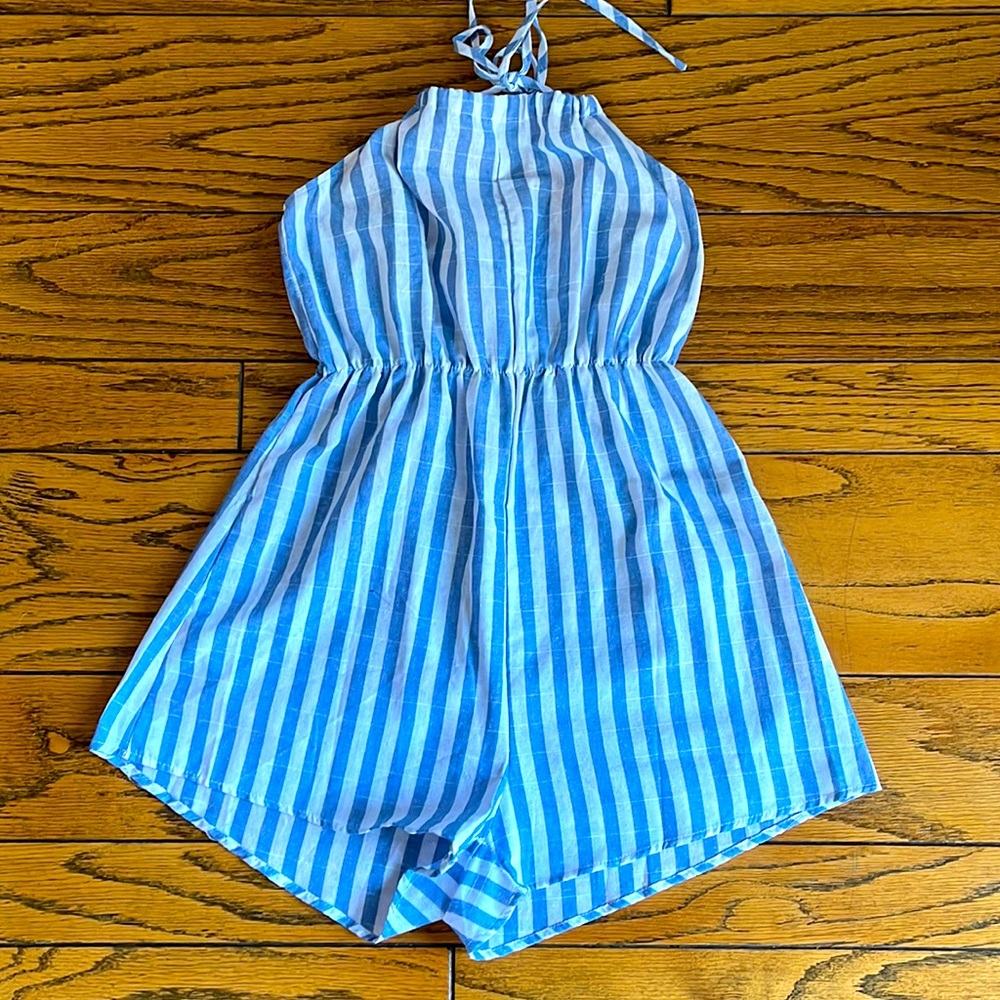 ZAFUL striped halter romper. Polyester cotton very light material.